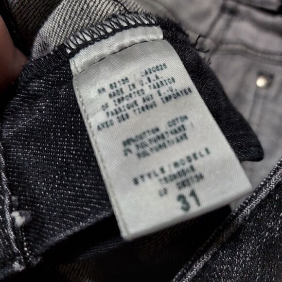 Guess denim skirt size 31 length 18 5". Embroidered logo and embellished rear po - Picture 7 of 8